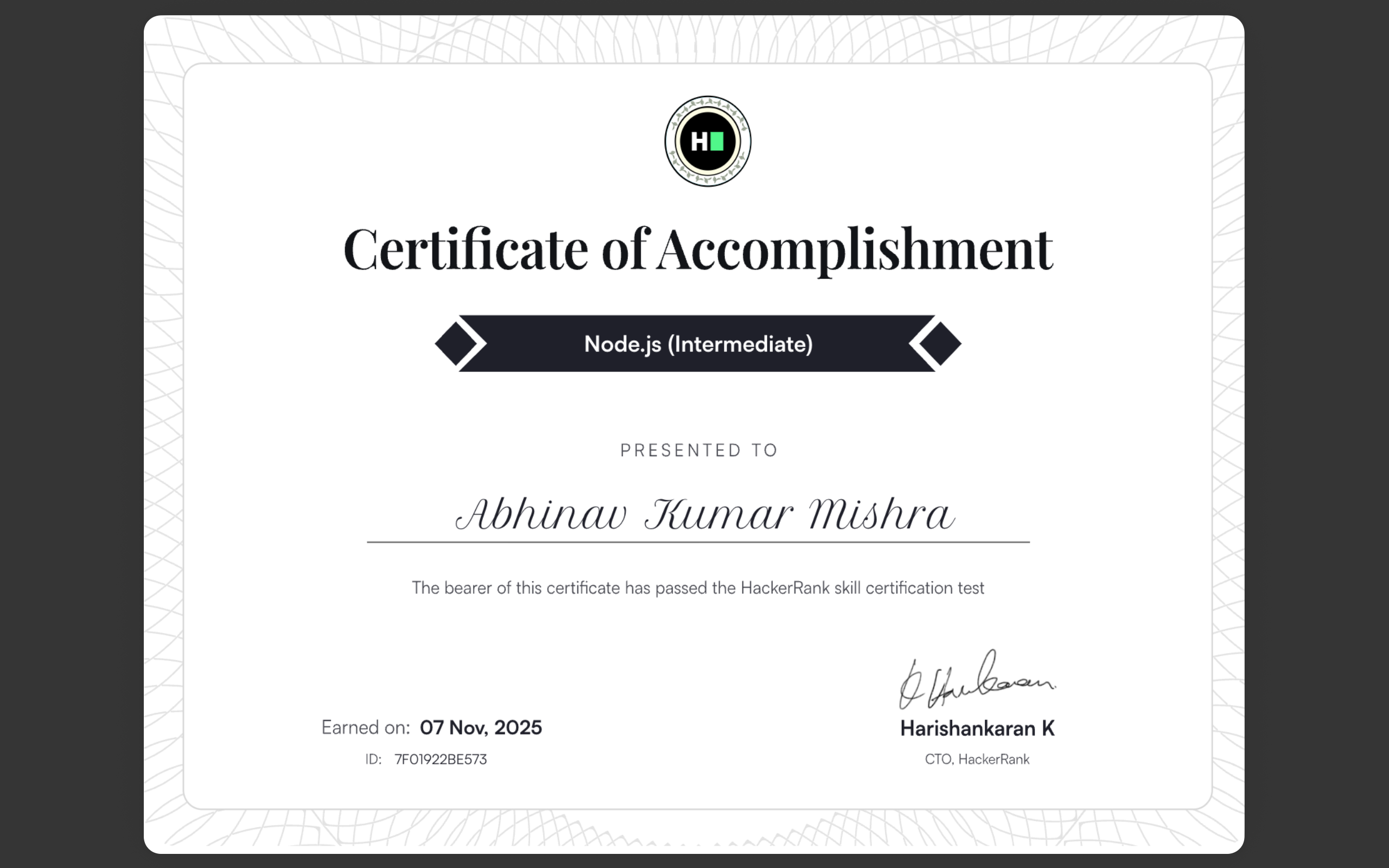 Node.js certification